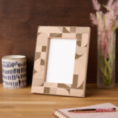 Modern Geometric Laser Etched Wood Picture Frame – レーザー彫刻フレーム (左)