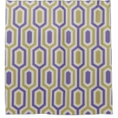 Modern Geometric Lavender & Gold Shower Curtain シャワーカーテン (正面)