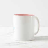 Modern Geometric Leaf Pattern Mug - Minimalist Win ツートーンマグカップ (正面右)