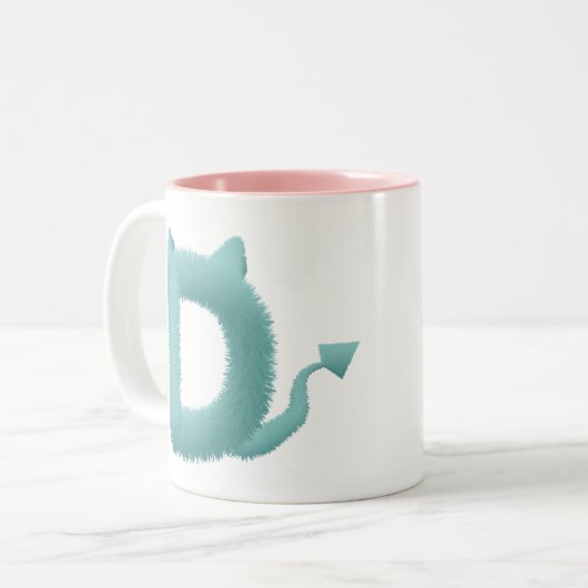 Modern Geometric Leaf Pattern Mug - Minimalist Win ツートーンマグカップ (正面左)