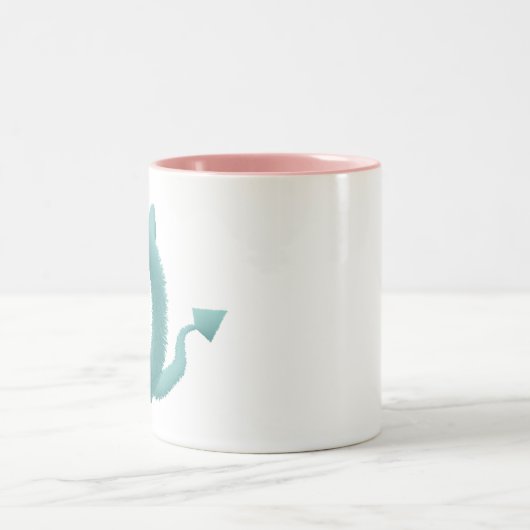 Modern Geometric Leaf Pattern Mug - Minimalist Win ツートーンマグカップ (中央)