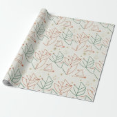 Modern Geometric Leaf Pattern Wrapping Paper  ラッピングペーパー (アンロールド)