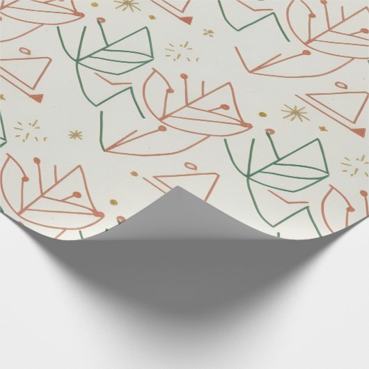 Modern Geometric Leaf Pattern Wrapping Paper  ラッピングペーパー (角)