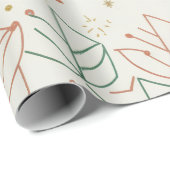 Modern Geometric Leaf Pattern Wrapping Paper  ラッピングペーパー (ロールコーナー)