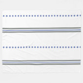  Modern Geometric Line & Dot Pattern フリースブランケット (正面(横))