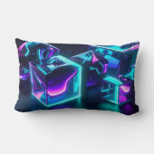 Modern Geometric Liquid Glow Pillow ランバークッション (裏面)