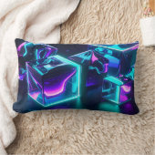 Modern Geometric Liquid Glow Pillow ランバークッション (ブランケット)