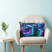 Modern Geometric Liquid Glow Pillow ランバークッション (椅子)