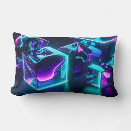 Modern Geometric Liquid Glow Pillow ランバークッション (正面)