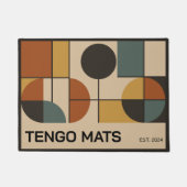 Modern geometric mid-century customizable design ドアマット (正面)