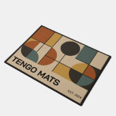 Modern geometric mid-century customizable design ドアマット (アングル)