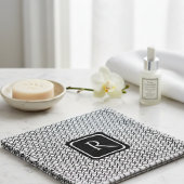 Modern Geometric Monogram Black White ウォッシュタオル
