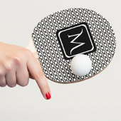 Modern Geometric Monogram Black White 卓球ラケット