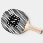 Modern Geometric Monogram Black White 卓球ラケット (横)