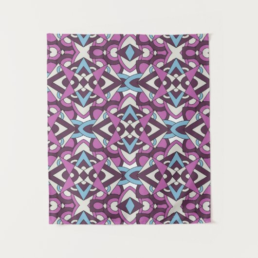 Modern Geometric Mosaic – Abstract Color Pattern タペストリー (正面)