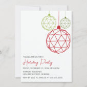 Modern Geometric Ornament Holiday Party Invitation 招待状 (正面)