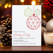 Modern Geometric Ornament Holiday Party Invitation 招待状