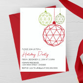 Modern Geometric Ornament Holiday Party Invitation 招待状