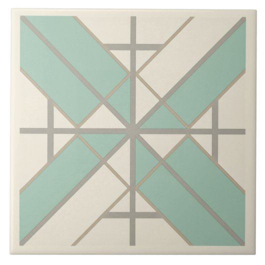 Modern Geometric Pat#8 Sea Green ID1078 タイル (正面)