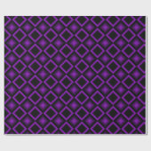 Modern Geometric Pattern Purple and Black Birthday ラッピングペーパー (フラット)