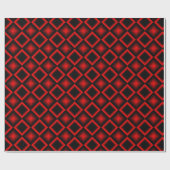 Modern Geometric Pattern Red and Black Birthday ラッピングペーパー (フラット)