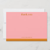 Modern Geometric Pink Orange Bridal Shower Custom サンキューカード (正面)