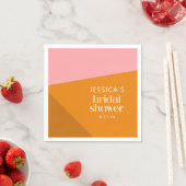 Modern Geometric Pink Orange Custom Bridal Shower  スタンダードカクテルナプキン (インサイチュ)