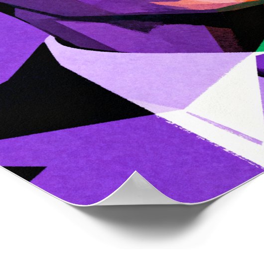 Modern Geometric Portrait of Barack Obama ポスター (角)