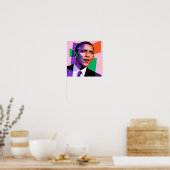 Modern Geometric Portrait of Barack Obama ポスター (キッチン)