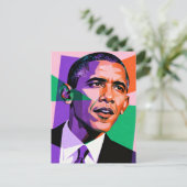 Modern Geometric Portrait of Barack Obama ポストカード (スタンド正面)