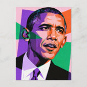 Modern Geometric Portrait of Barack Obama ポストカード (正面)