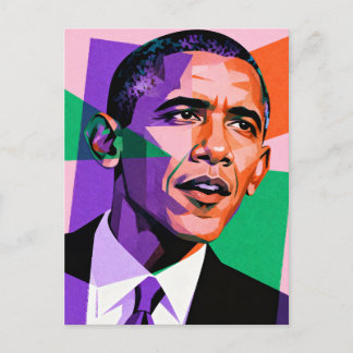 Modern Geometric Portrait of Barack Obama ポストカード