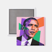 Modern Geometric Portrait of Barack Obama マグネット (正面/裏面)