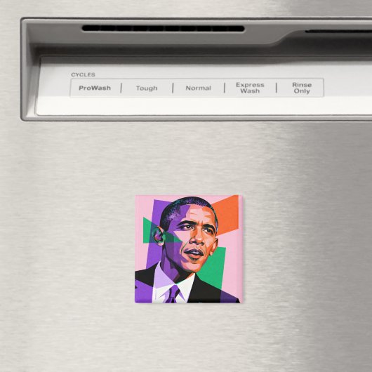 Modern Geometric Portrait of Barack Obama マグネット (インサイチュ (食洗機))
