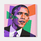 Modern Geometric Portrait of Barack Obama マグネット (正面)
