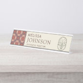 Modern Geometric Professional Desk Plate デスクネームプレート (正面)