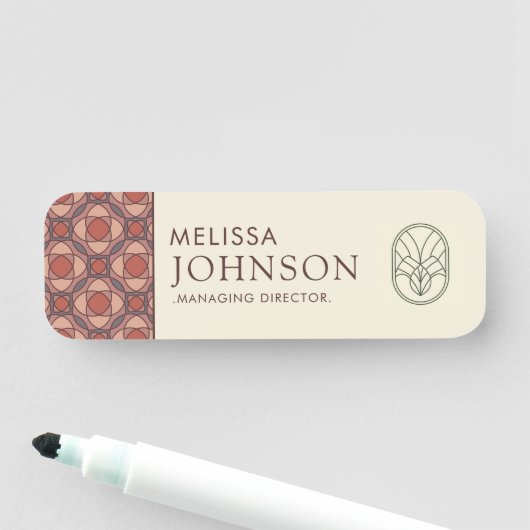 Modern Geometric Professional Name Tag 名札 (インサイチュ)