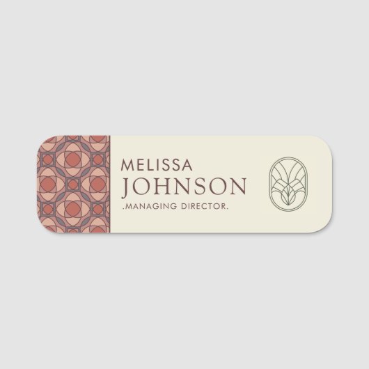 Modern Geometric Professional Name Tag 名札 (正面)