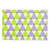 Modern Geometric Purple Green Triangles Pattern 枕カバー (裏面)
