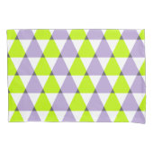 Modern Geometric Purple Green Triangles Pattern 枕カバー (正面)