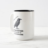 Modern Geometric Raven Gift Introvert Humor Art ツートーンマグカップ (正面左)