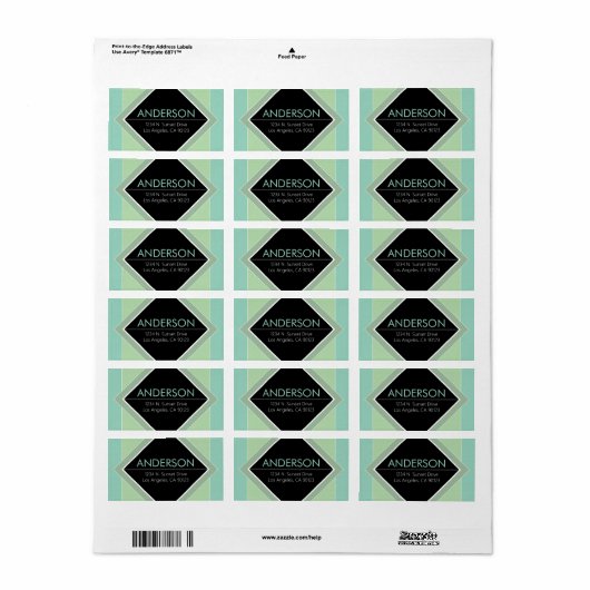 Modern Geometric Return Address  ラベル (フルシート)