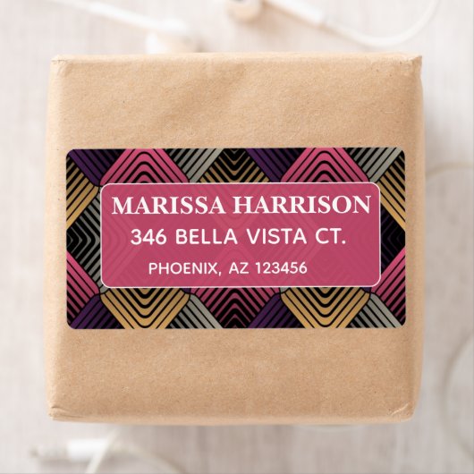 Modern Geometric Return Address Labels Personalize ラベル (インサイチュ)