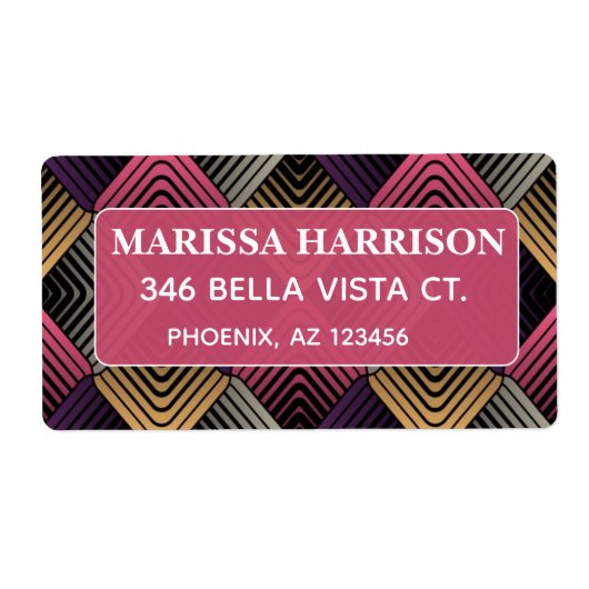 Modern Geometric Return Address Labels Personalize ラベル (正面)