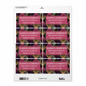 Modern Geometric Return Address Labels Personalize ラベル (フルシート)