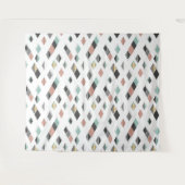 Modern Geometric Rug with Diamond Pattern タペストリー (正面(横))
