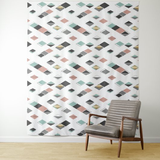 Modern Geometric Rug with Diamond Pattern  タペストリー (インサイチュ)