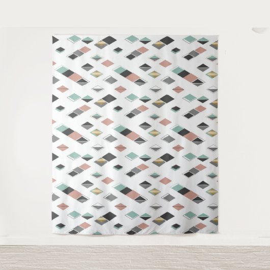 Modern Geometric Rug with Diamond Pattern タペストリー (正面)