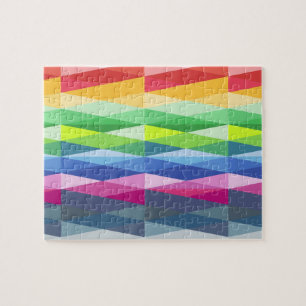Modern Geometric Shapes Rainbow Pattern ジグソーパズル