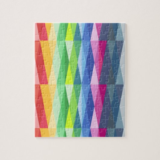 Modern Geometric Shapes Rainbow Pattern ジグソーパズル (縦)